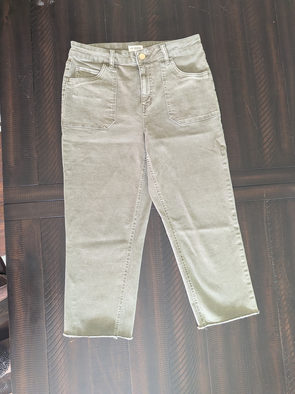 Maurices Olive Green Cropped High-Rise Jeans